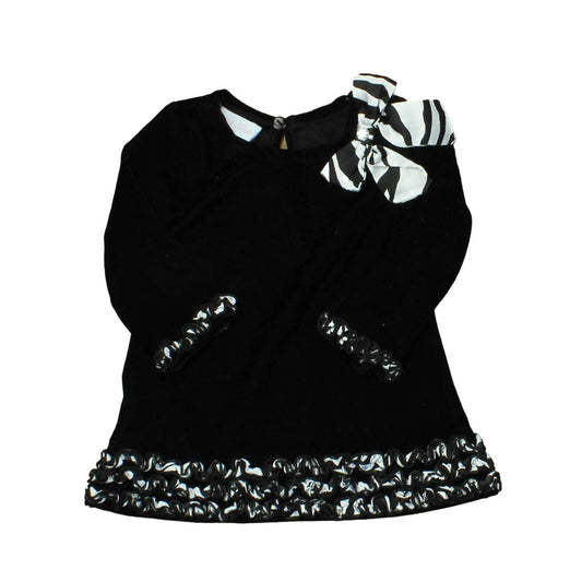 Bonnie Baby Girls Black | White Dress Size: 12 Months Black | White