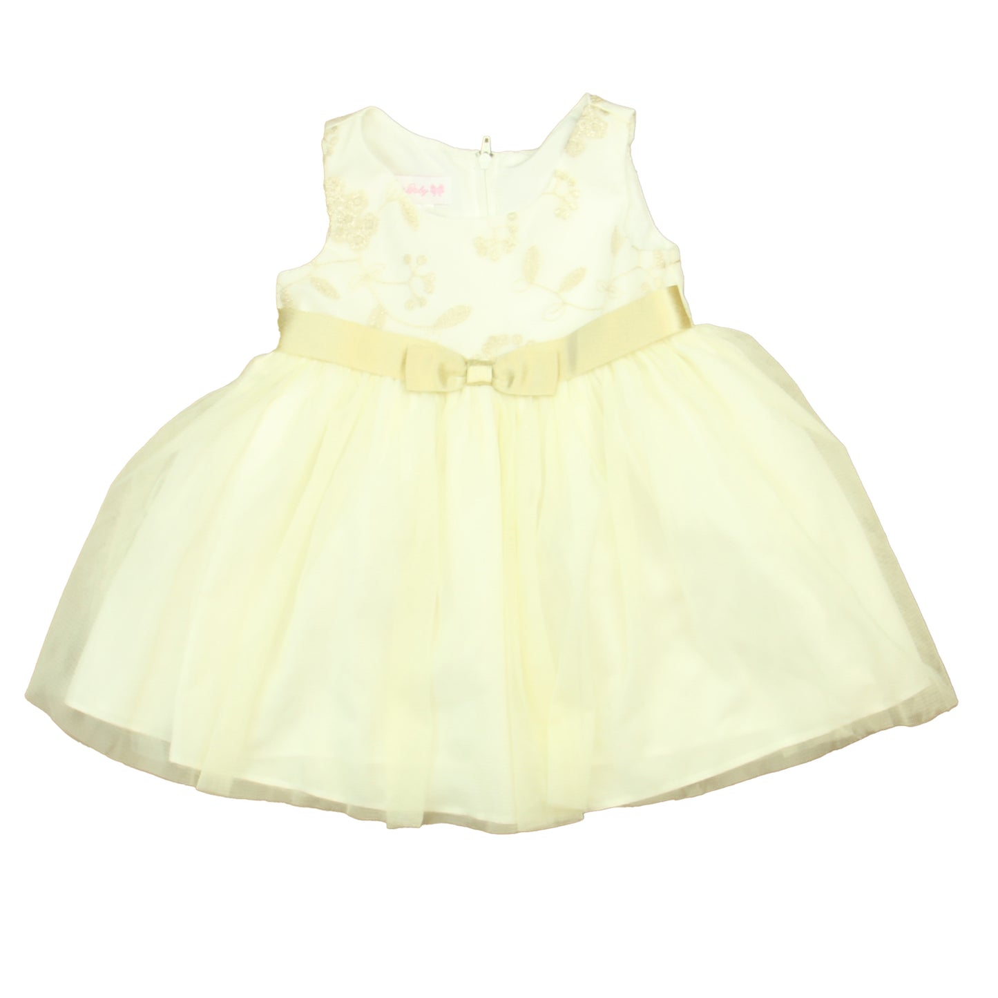 Bonnie Baby Girls Ivory | Gold Dress Size: 12 Months Ivory | Gold