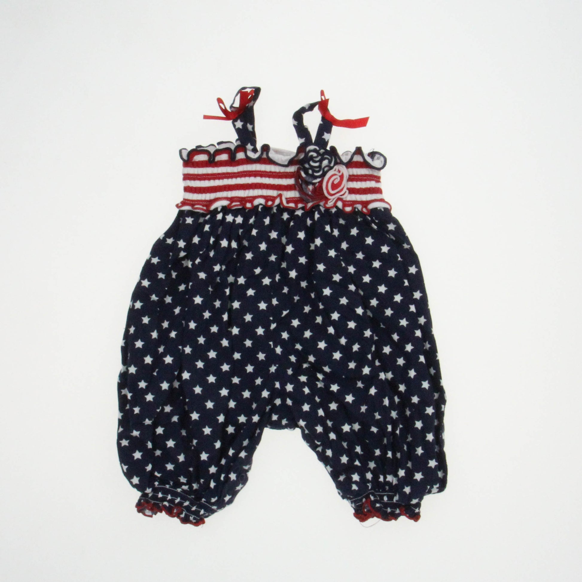 Bonnie Baby Girls Navy | White | Red Romper Size: 12 Months Navy | White | Red