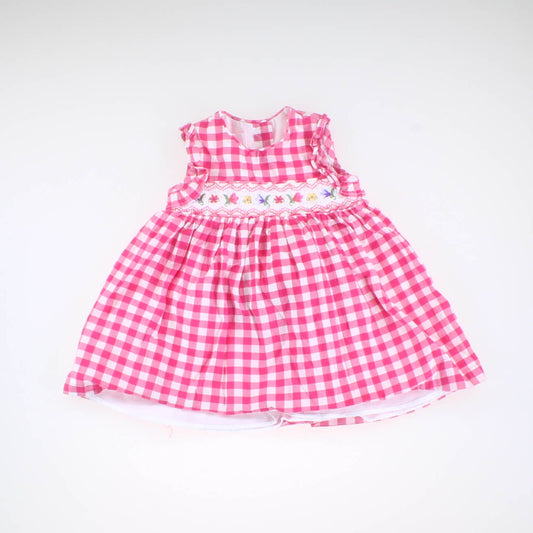 Bonnie Baby Girls Pink | White | Gingham Dress Size: 12 Months Pink | White | Gingham