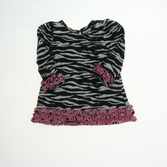 Bonnie Baby Girls Black | White | Pink Dress Size: 18 Months Black | White | Pink