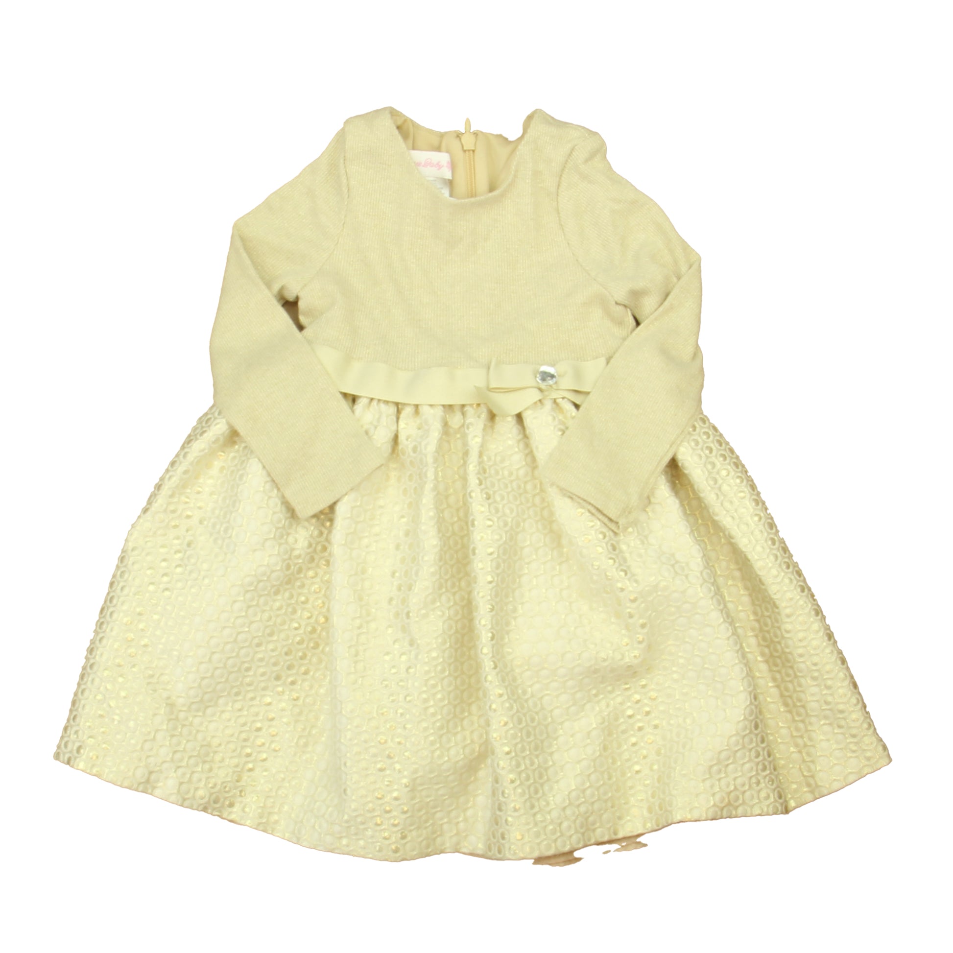 Bonnie Baby Girls Gold Dress Size: 24 Months Gold