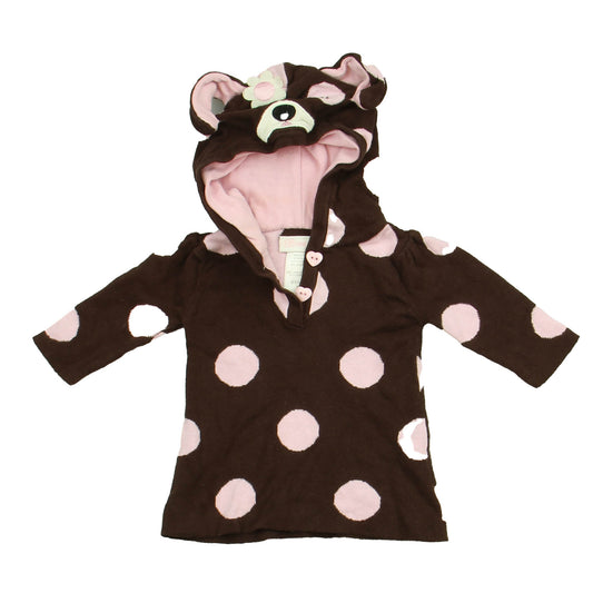 Bonnie Baby Girls Brown | Pink Dots Sweater Size: 3-6 Months Brown | Pink Dots