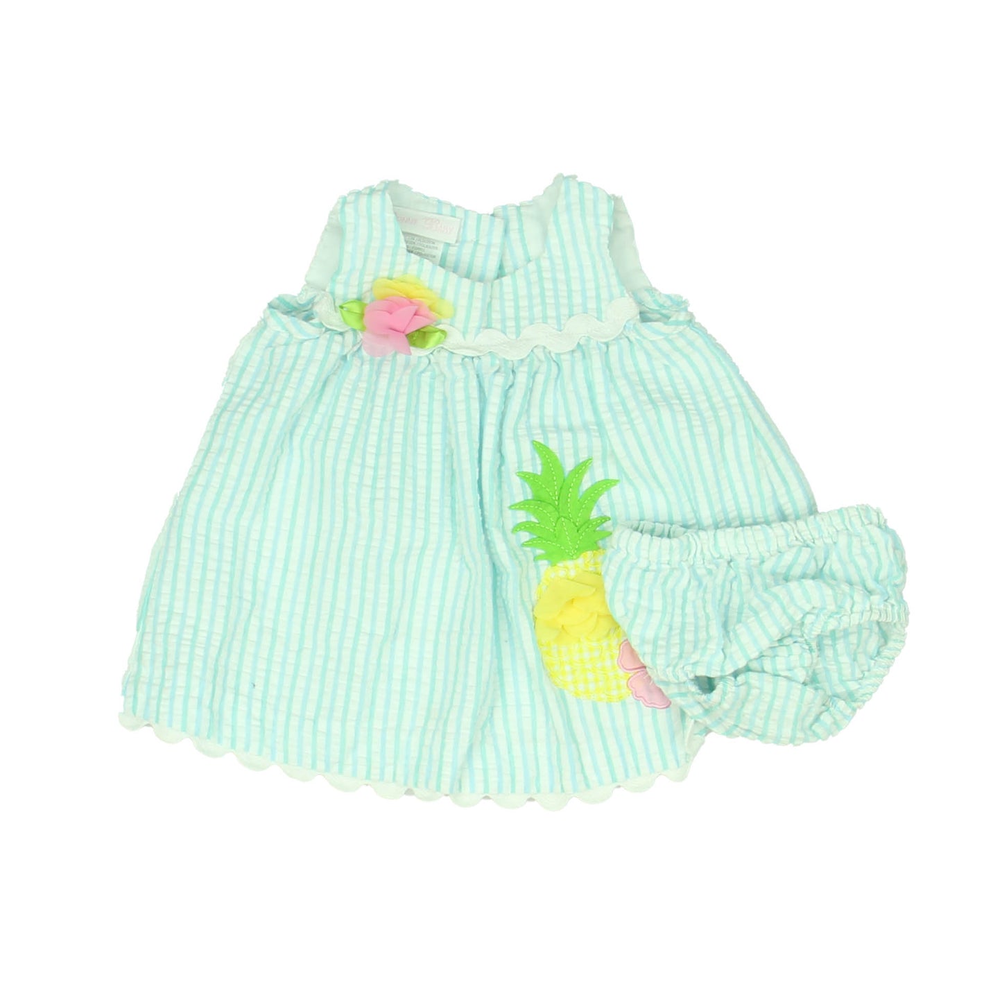 Bonnie Baby Girls White | Blue Dress Size: 3-6 Months White | Blue