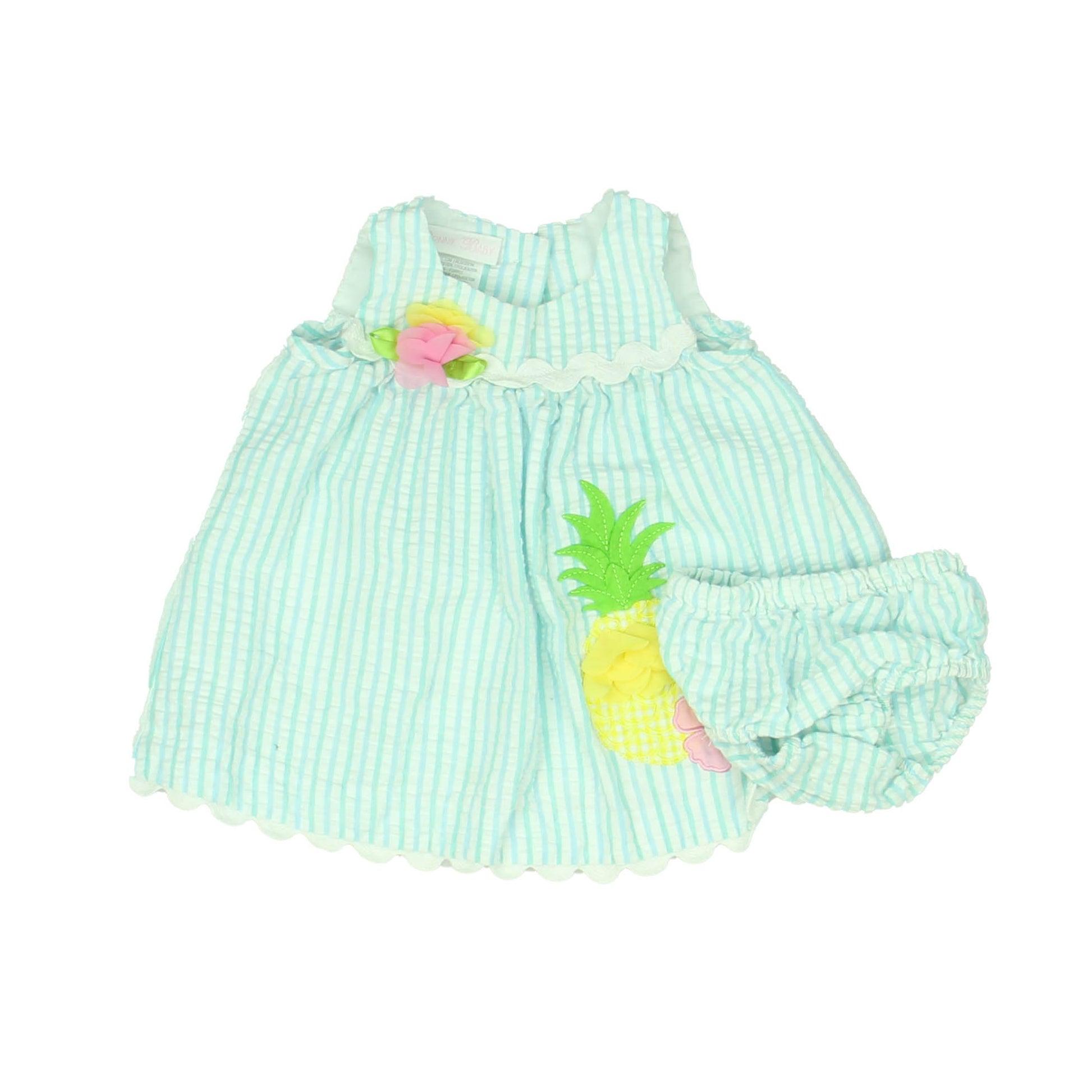 Bonnie Baby Girls White | Blue Dress Size: 3-6 Months White | Blue