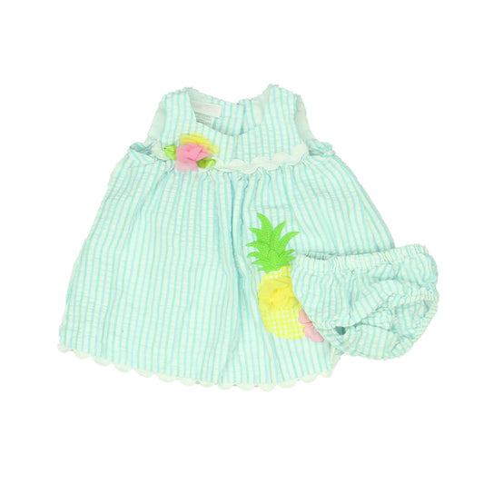 Bonnie Baby Girls White | Blue Dress Size: 3-6 Months White | Blue