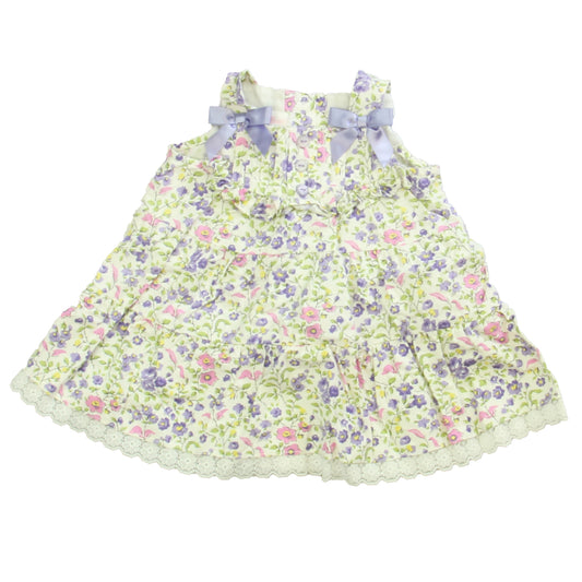 Bonnie Baby Girls White | Purple Floral Dress Size: 3-6 Months White | Purple Floral