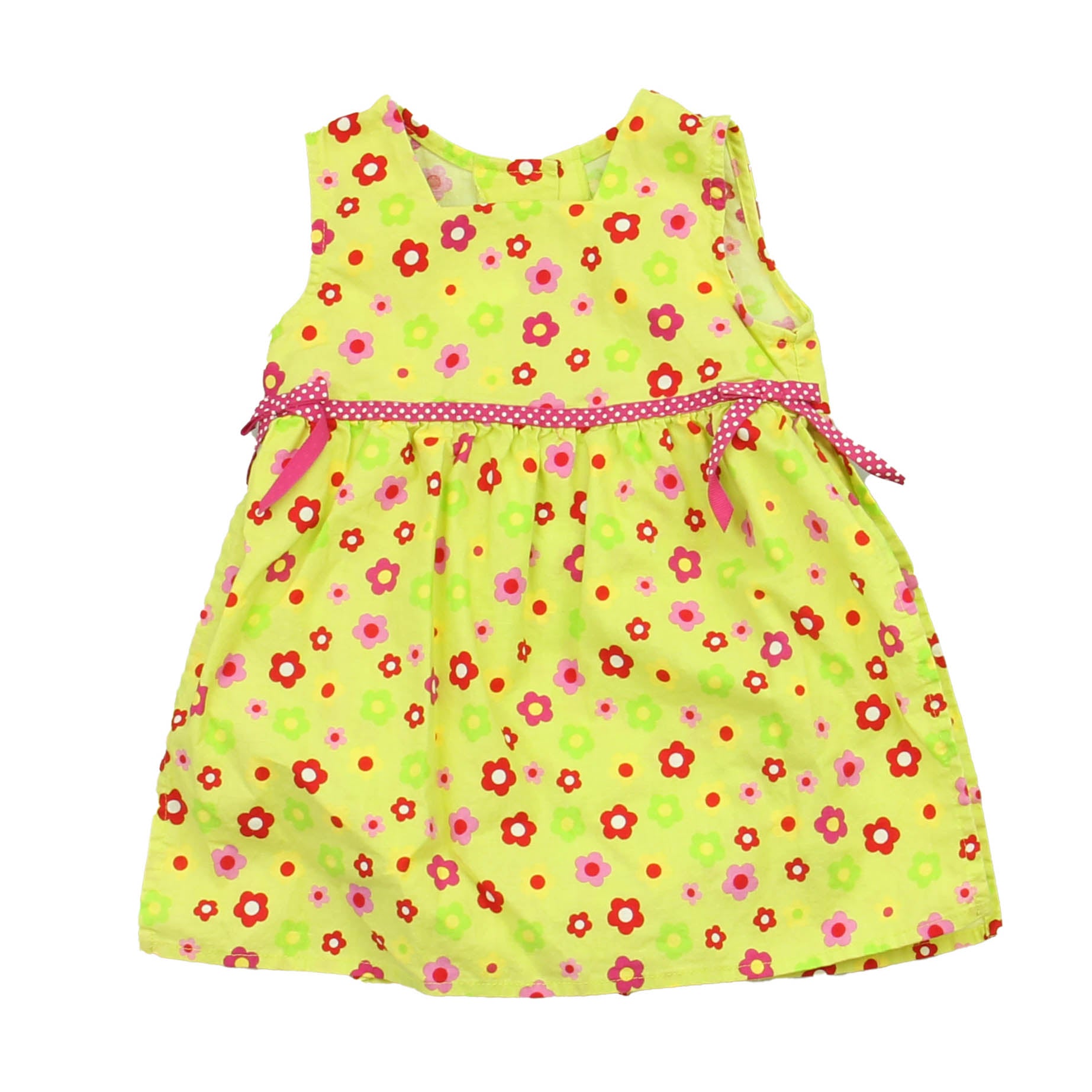 Bonnie Jean Girls Green | Red Floral Dress Size: 24 Months Green | Red Floral