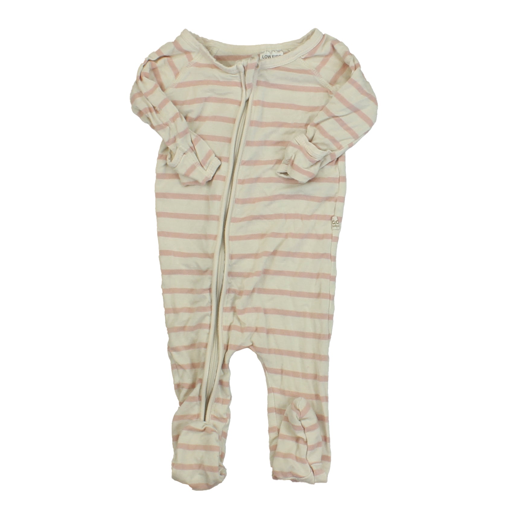 Boody Baby Girls Pink | White | Stripes 1-piece footed Pajamas Size: 0-3 Months Pink | White | Stripes