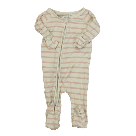 Boody Baby Girls Pink | White | Stripes 1-piece footed Pajamas Size: 0-3 Months Pink | White | Stripes