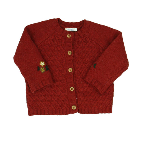 Bout'Chou Unisex Rust Cardigan Size: 6 Months Rust