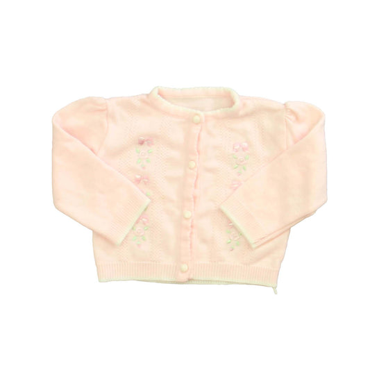 Brand Unknown Girls Pink | Floral | knit Cardigan Size: 18 Months Pink | Floral | knit