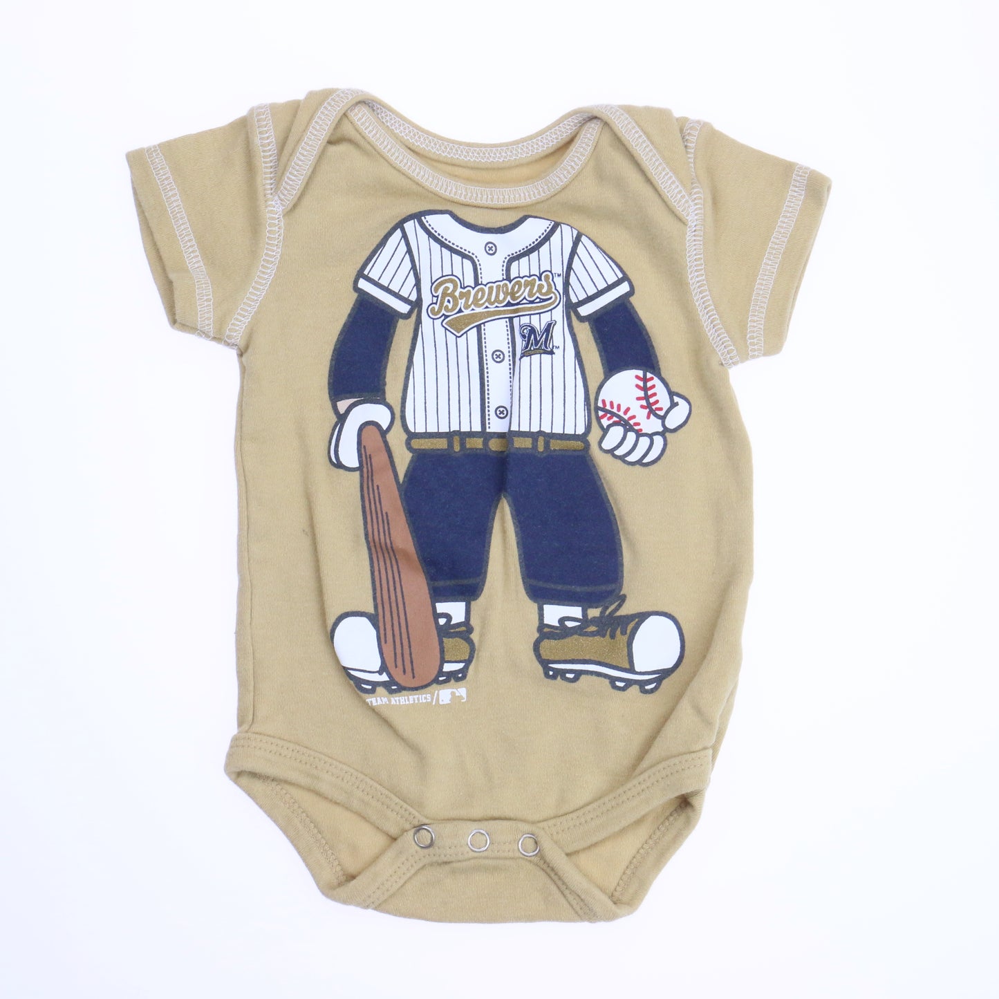 Brewers Boys Tan Onesie Size: 0-3 Months Tan
