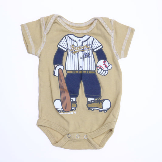 Brewers Boys Tan Onesie Size: 0-3 Months Tan