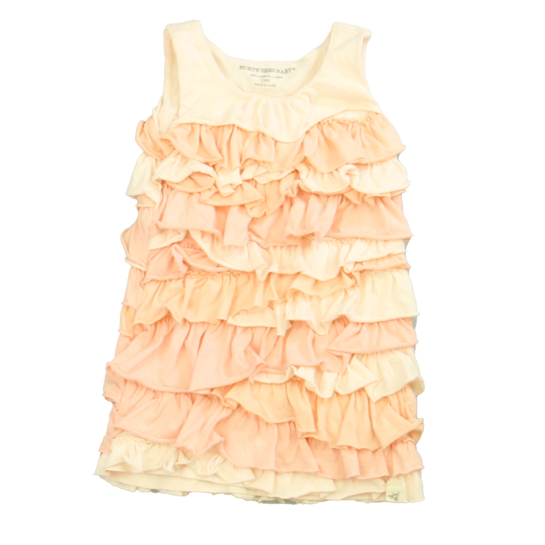 Burt's Bees Girls Peach Dress Size: 24 Months Peach