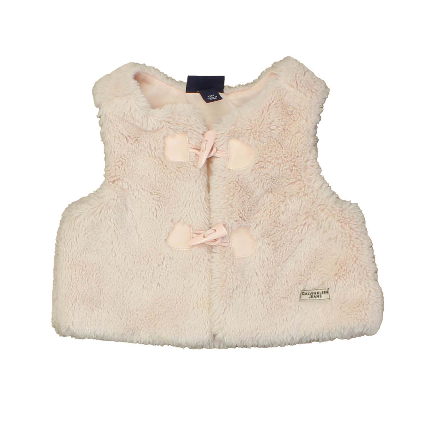 Calvin Klein Girls Pink | Faux Fur Vest Size: 12 Months Pink | Faux Fur