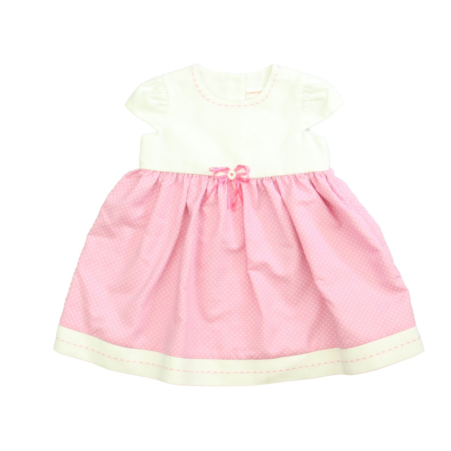 Campanita Kids Girls White | Pink Dress Size: 24 Months White | Pink