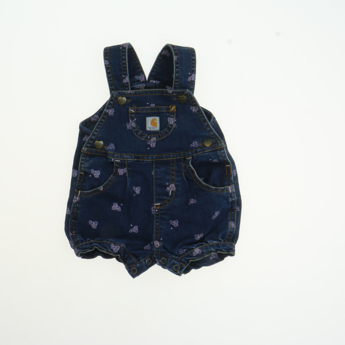 Carhartt Girls Blue Overall Shorts Size: 6 Months Blue