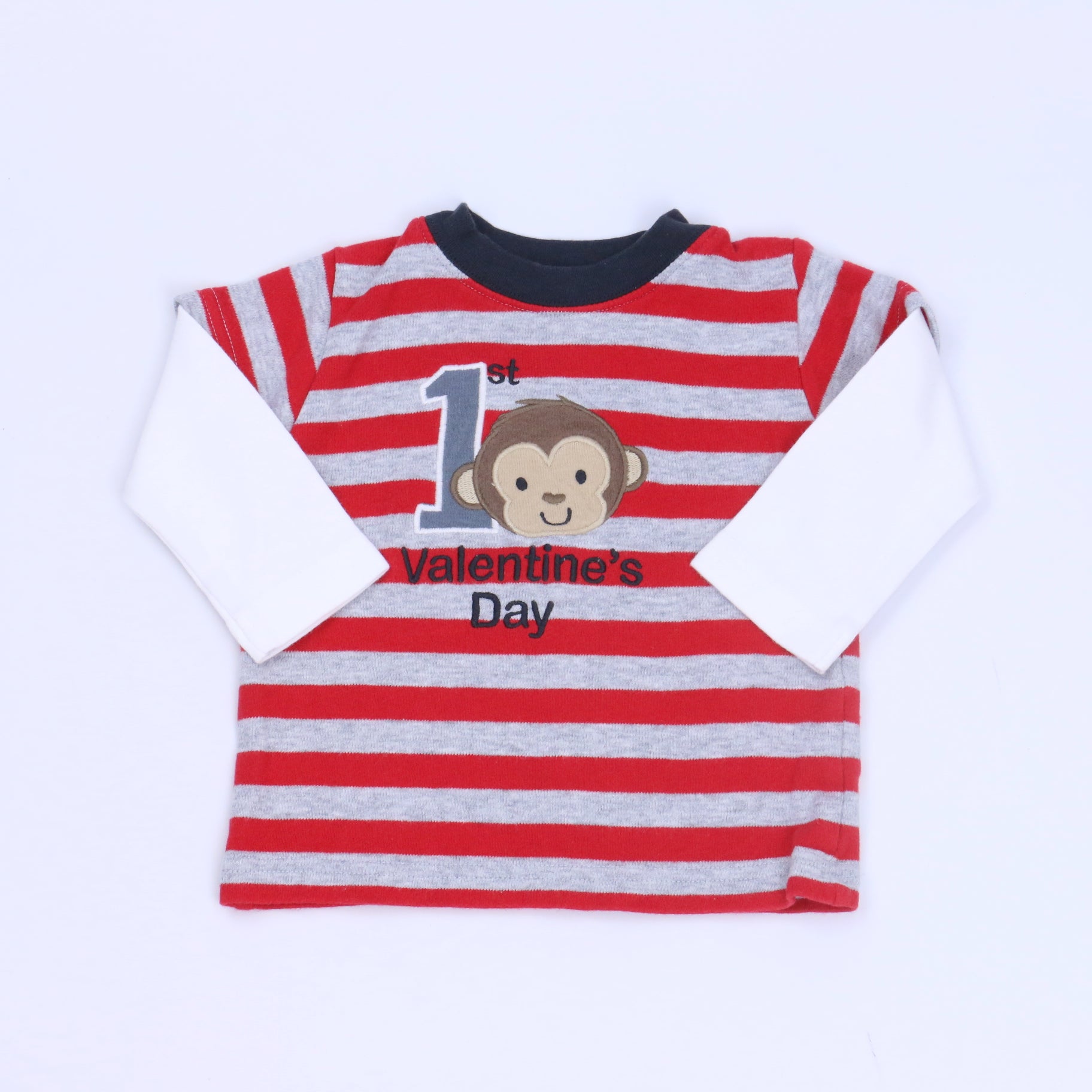 Carter's Boys Red | Gray Long Sleeve T-Shirt Size: 9 Months Red | Gray