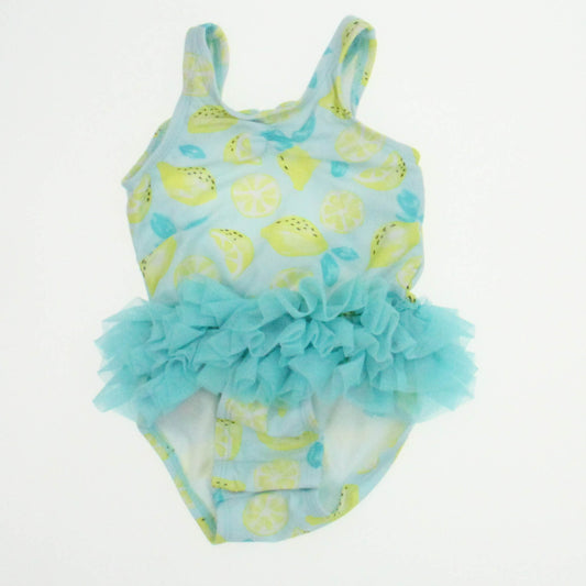 Cat & Jack Girls Aqua Lemons 1-piece Swimsuit Size: 6-9 Months Aqua Lemons