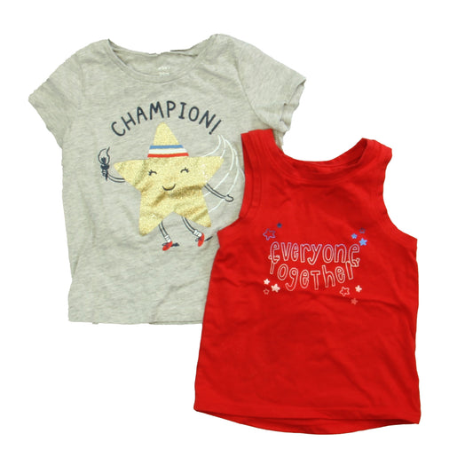 Cat & Jack | Carter's Girls Red | Gray T-Shirt Size: 18-24 Months Red | Gray