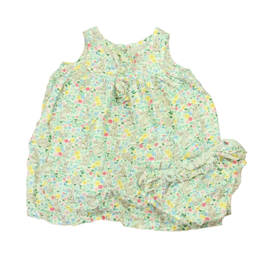 Cath Kids Girls Pink | Blue | Yellow Bunnies Dress Size: 6-12 Months Pink | Blue | Yellow Bunnies