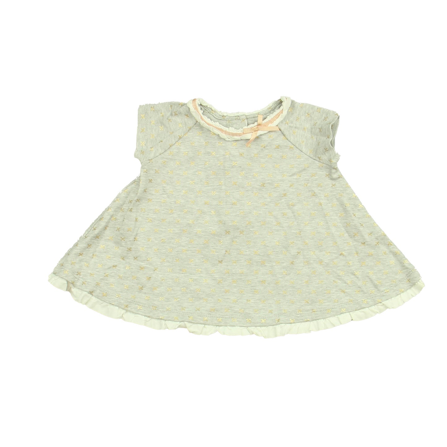 Catherine Malandrino Girls Gray | Gold | Pink Shirt Size: 12 Months Gray | Gold | Pink