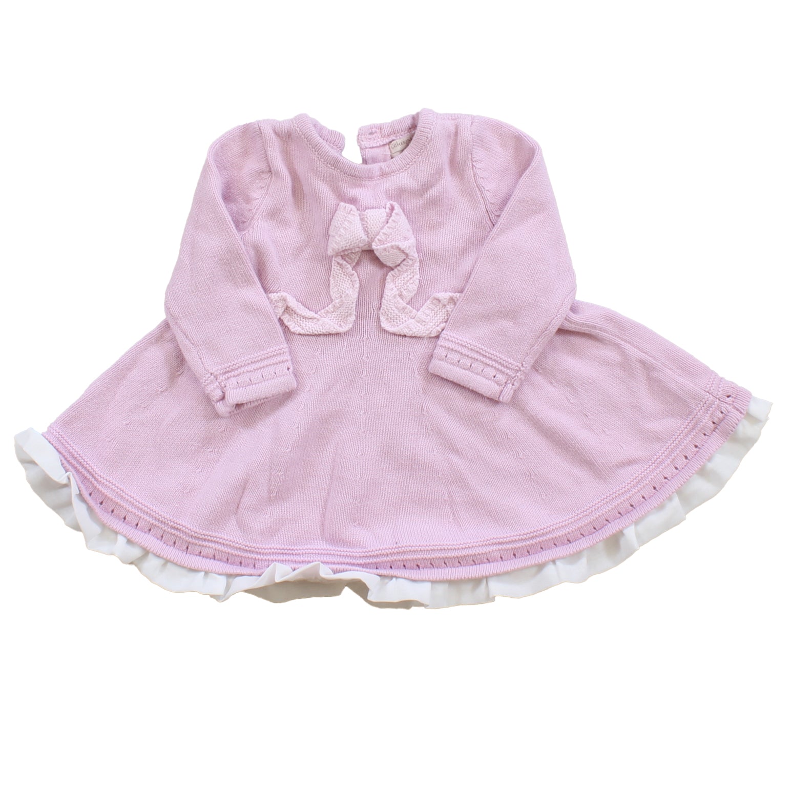 Catherine Malandrino Girls Pink | White Sweater Dress Size: 3-6 Months Pink | White