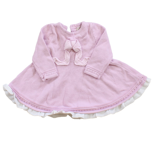 Catherine Malandrino Girls Pink | White Sweater Dress Size: 3-6 Months Pink | White