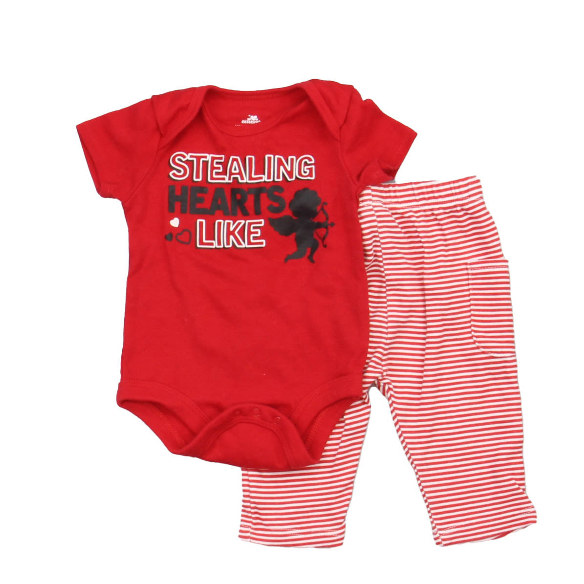 Celebrate Valentines Day Girls Red | White Apparel Sets Size: 3-6 Months Red | White