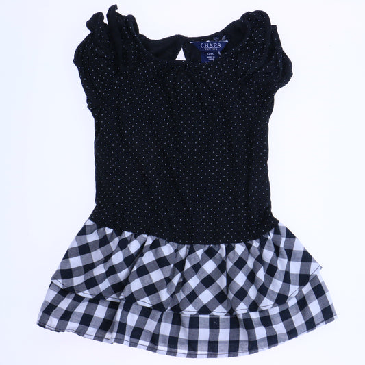 Chaps Girls Black | White Dress Size: 12 Months Black | White
