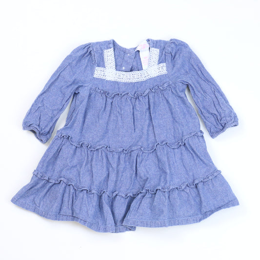 Chaps Girls Blue Dress Size: 6 Months