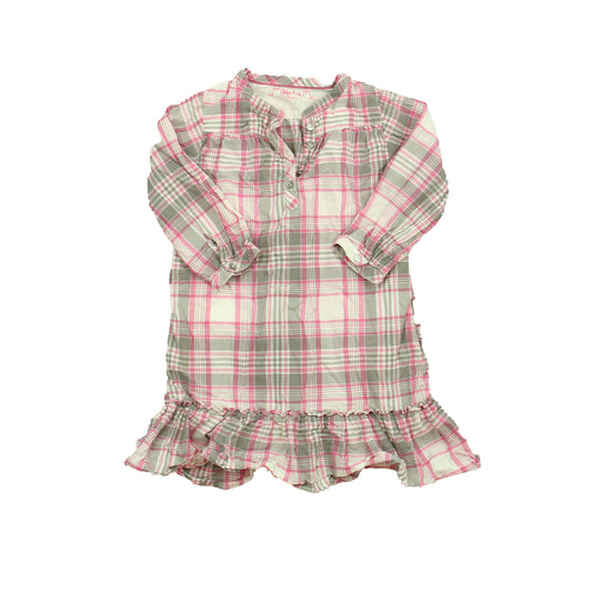 Chateau de Sable Girls Pink | Tan | White Dress Size: 18-24 Months Pink | Tan | White