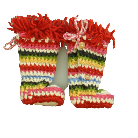 Chibella Girls Pink | Red Stripe Slippers Size: 4 Infant Pink | Red Stripe