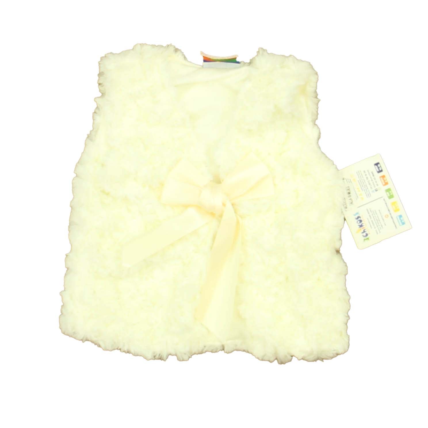 Chikos Girls Ivory Faux Fur Vest Size: 18 Months Ivory Faux Fur