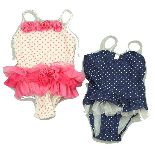 Circo | Unknown Brand Girls Blue | White | White | Pink 1-piece Swimsuit Size: 12 Months Blue | White | White | Pink
