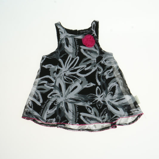 Clavin Klein Girls Black | White Flowers Dress Size: 18 Months Black | White Flowers