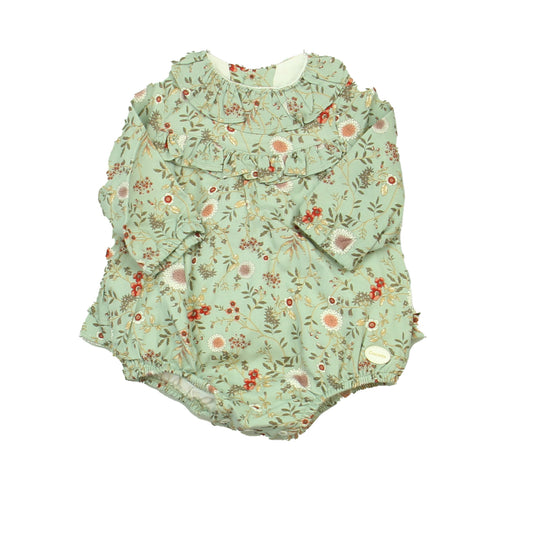 Cocote Girls Blue | Flowers Romper Size: 3 Months Blue | Flowers