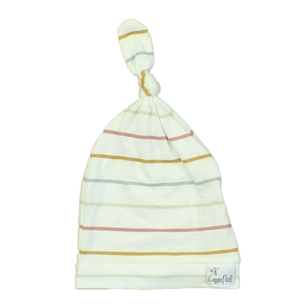 Copper Pearl Girls White | Multi Stripe Hat Size: 0-3 Months White | Multi Stripe