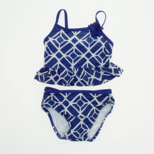 Crazy 8 Girls Blue | White 2-piece Swimsuit Size: 6-12 Months Blue | White