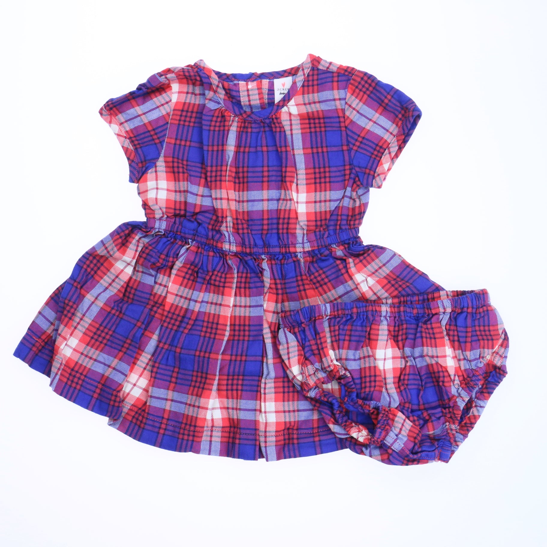 Crewcuts Girls Red | Blue Plaid Dress Size: 0-6 Months Red | Blue Plaid