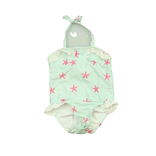 Crown & Ivy Girls Green| White | Pink 1-piece Swimsuit Size: 12 Months Green| White | Pink