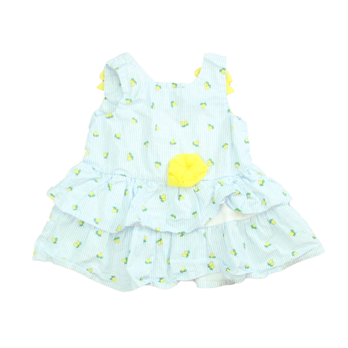 Crown & Ivy Girls White | Blue | Stripes Dress Size: 9 Months White | Blue | Stripes