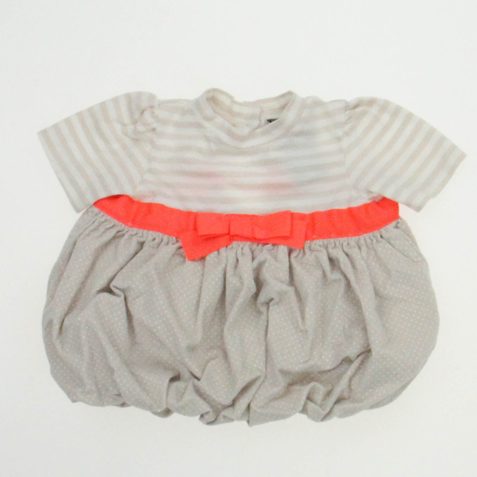 Cynthia Rowley Girls Ivory Stripe | Orange Dress Size: 3-6 Months Ivory Stripe | Orange