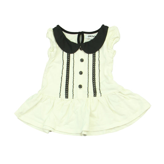 DKNY Girls White | Black Shirt Size: 12 Months White | Black