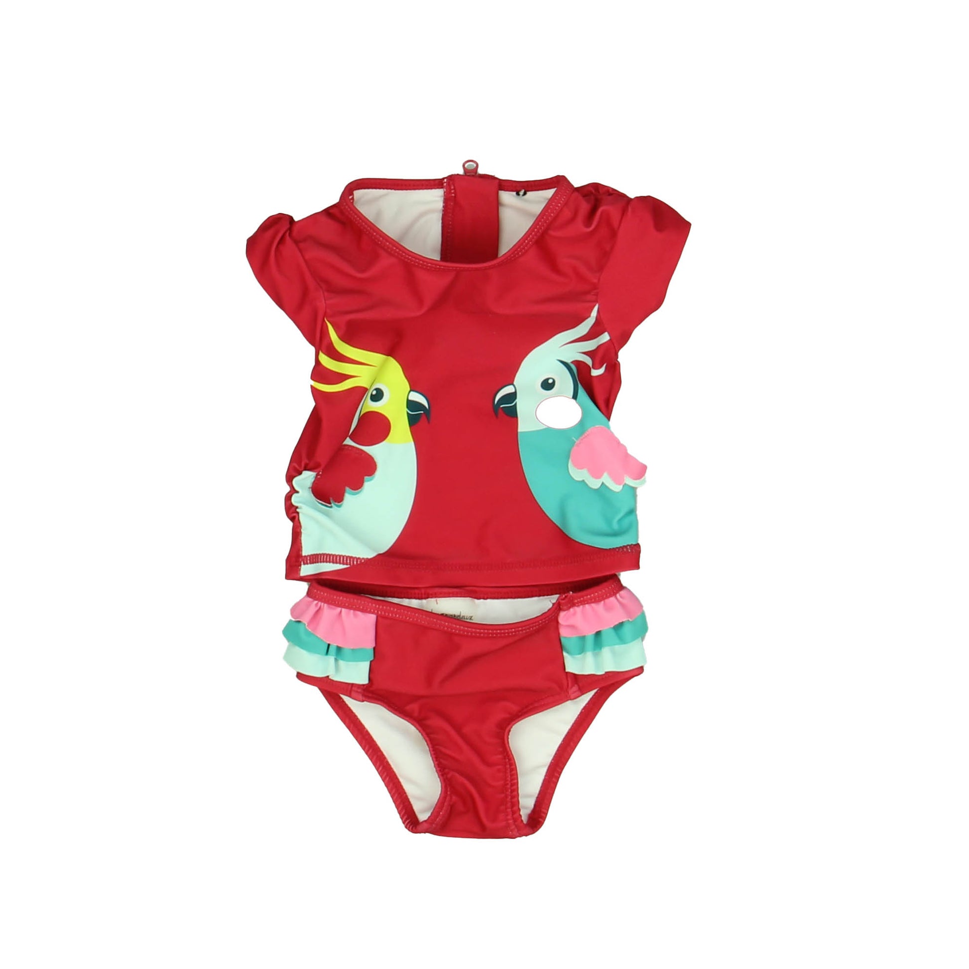 Deux par deux Girls Red | Green 2-piece Swimsuit Size: 3-6 Months Red | Green