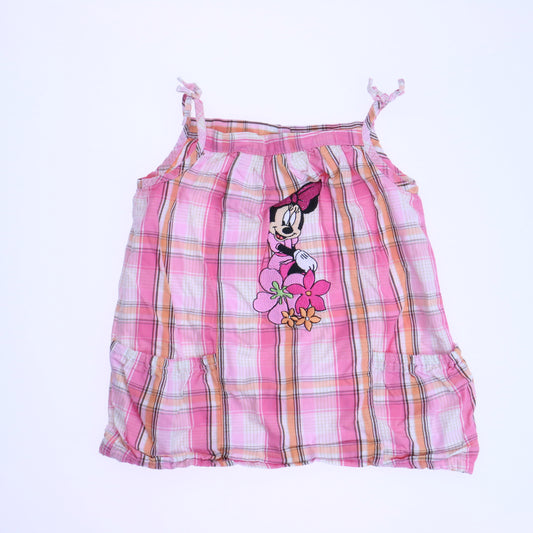 Disney Girls Pink Plaid Dress Size: 12 Months Pink Plaid