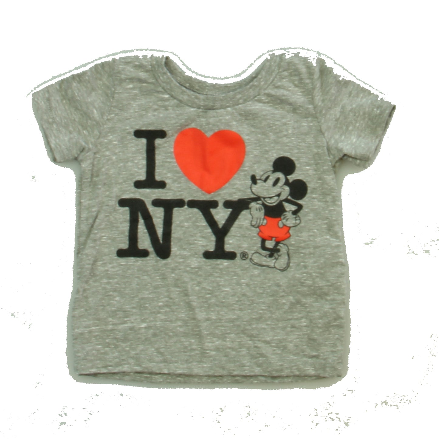 Disney "Mickey" Unisex Gray "I Love NY" T-Shirt Size: 0-6 Months Gray "I Love NY"