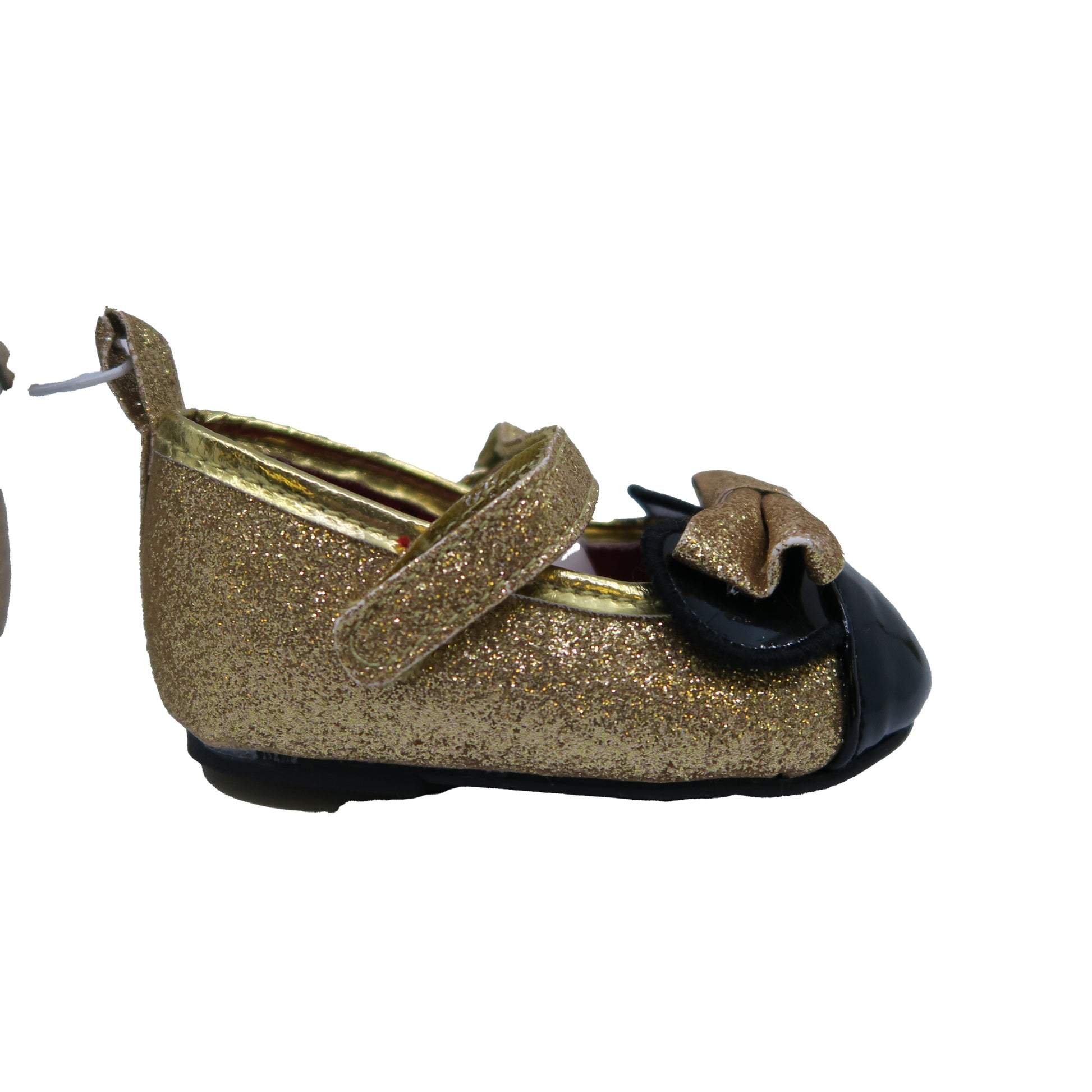 Disney "Minnie" Girls Gold | Black Shoes Size: 0-6 Months Gold | Black