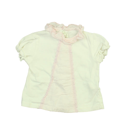 Dolce Petit Girls White Short Sleeve Shirt Size: 12 Months White